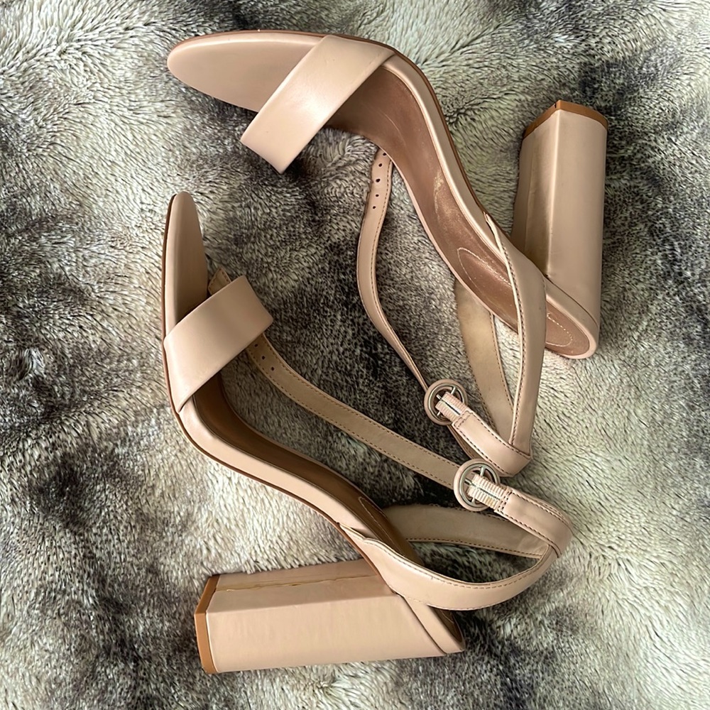 Nude sandal heels
